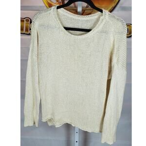 Women’s Cream Knit Sweater Made in Italy – Wool Blend Size M